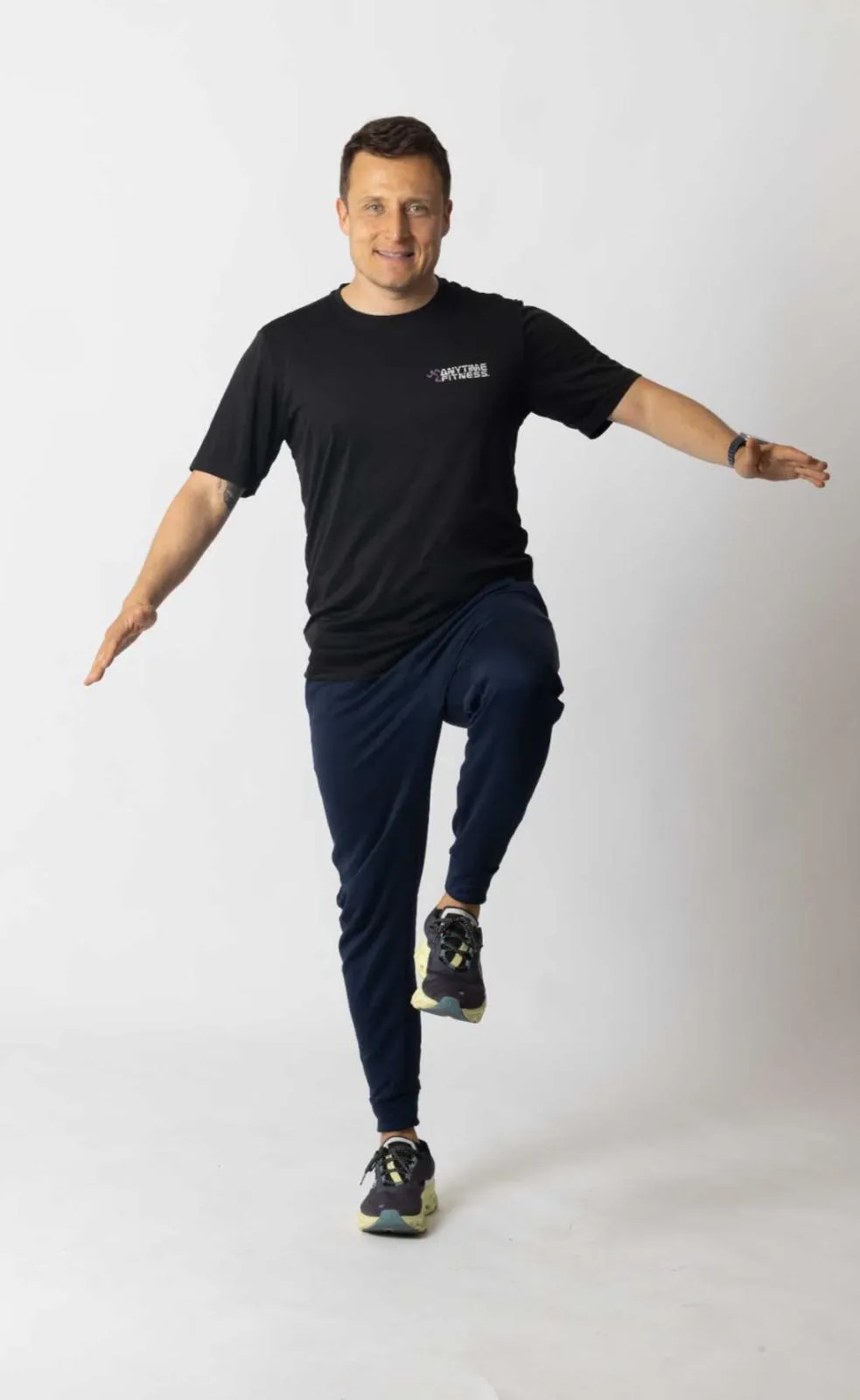 Single-leg balance exercise demonstration